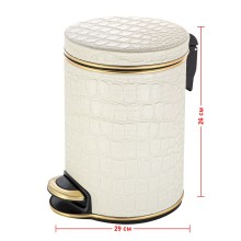 Ведро для мусора 5л Geralis V-KLG-B CROCO бежевое, кант золото