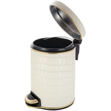 Ведро для мусора 5л Geralis V-KLG-B CROCO бежевое, кант золото