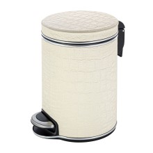 Ведро для мусора 5л Geralis V-KLH-B CROCO бежевое, кант хром