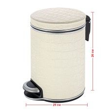 Ведро для мусора 5л Geralis V-KLH-B CROCO бежевое, кант хром