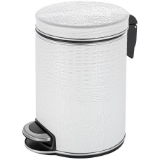 Ведро для мусора 5л Geralis V-KWH-B CROCO белое, кант хром
