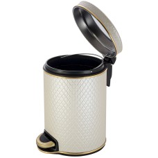 Ведро для мусора 5л Geralis V-NCLG-B Ромб бежевый, кант золото