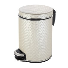 Ведро для мусора 5л Geralis V-NCLH-B Ромб бежевый, кант хром