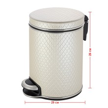 Ведро для мусора 5л Geralis V-NCLH-B Ромб бежевый, кант хром