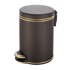 Ведро для мусора 5л Geralis V-PCG-B PUNTO шоколад, кант золото