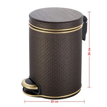 Ведро для мусора 5л Geralis V-PCG-B PUNTO шоколад, кант золото