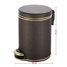 Ведро для мусора 5л Geralis V-PCG-B PUNTO шоколад, кант золото