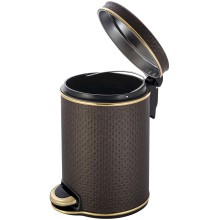 Ведро для мусора 5л Geralis V-PCG-B PUNTO шоколад, кант золото