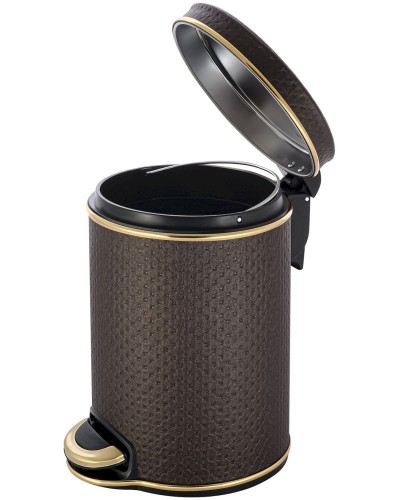 Ведро для мусора 5л Geralis V-PCG-B PUNTO шоколад, кант золото