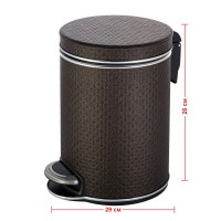 Ведро для мусора 5л Geralis V-PCH-B PUNTO шоколад, кант хром