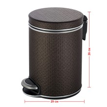 Ведро для мусора 5л Geralis V-PCH-B PUNTO шоколад, кант хром