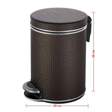 Ведро для мусора 5л Geralis V-PCH-B PUNTO шоколад, кант хром