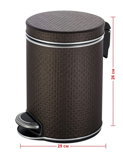 Ведро для мусора 5л Geralis V-PCH-B PUNTO шоколад, кант хром