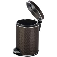 Ведро для мусора 5л Geralis V-PCH-B PUNTO шоколад, кант хром