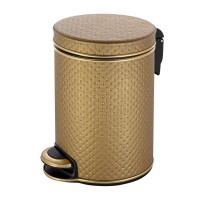 Ведро для мусора 5л Geralis V-PGG-B PUNTO золото, кант золото