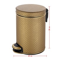 Ведро для мусора 5л Geralis V-PGG-B PUNTO золото, кант золото