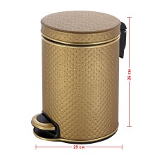 Ведро для мусора 5л Geralis V-PGG-B PUNTO золото, кант золото