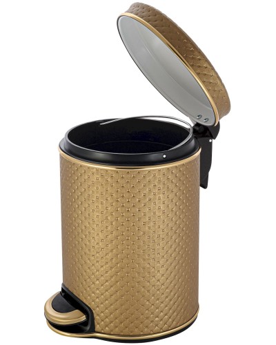 Ведро для мусора 5л Geralis V-PGG-B PUNTO золото, кант золото