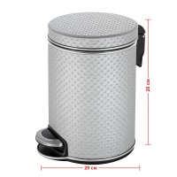 Ведро для мусора 5л Geralis V-PHH-B PUNTO серебро, кант хром
