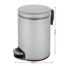 Ведро для мусора 5л Geralis V-PHH-B PUNTO серебро, кант хром