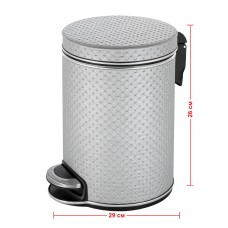 Ведро для мусора 5л Geralis V-PHH-B PUNTO серебро, кант хром