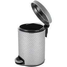 Ведро для мусора 5л Geralis V-PHH-B PUNTO серебро, кант хром