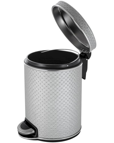 Ведро для мусора 5л Geralis V-PHH-B PUNTO серебро, кант хром