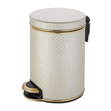 Ведро для мусора 5л Geralis V-PLG-B PUNTO бежевое, кант золото