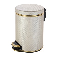 Ведро для мусора 5л Geralis V-PLG-B PUNTO бежевое, кант золото