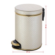 Ведро для мусора 5л Geralis V-PLG-B PUNTO бежевое, кант золото