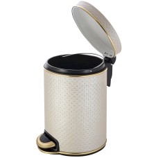 Ведро для мусора 5л Geralis V-PLG-B PUNTO бежевое, кант золото