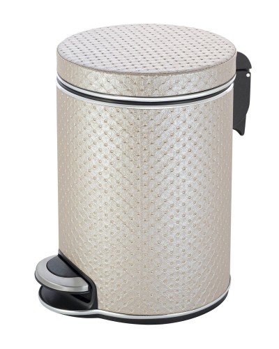 Ведро для мусора 5л Geralis V-PLH-B PUNTO бежевое, кант хром