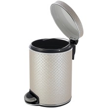 Ведро для мусора 5л Geralis V-PLH-B PUNTO бежевое, кант хром