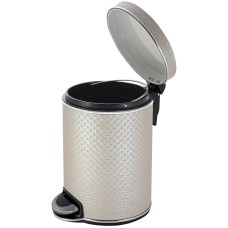 Ведро для мусора 5л Geralis V-PLH-B PUNTO бежевое, кант хром