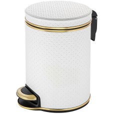 Ведро для мусора 5л Geralis V-PWG-B PUNTO белое, кант золото