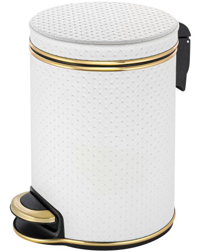 Ведро для мусора 5л Geralis V-PWG-B PUNTO белое, кант золото