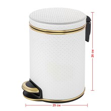 Ведро для мусора 5л Geralis V-PWG-B PUNTO белое, кант золото