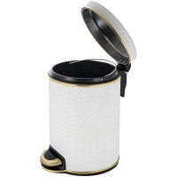 Ведро для мусора 5л Geralis V-PWG-B PUNTO белое, кант золото