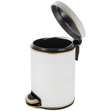 Ведро для мусора 5л Geralis V-PWG-B PUNTO белое, кант золото