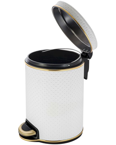 Ведро для мусора 5л Geralis V-PWG-B PUNTO белое, кант золото