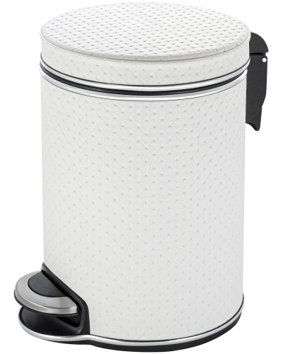 Ведро для мусора 5л Geralis V-PWH-B PUNTO белое, кант хром