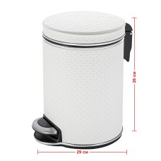 Ведро для мусора 5л Geralis V-PWH-B PUNTO белое, кант хром