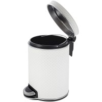 Ведро для мусора 5л Geralis V-PWH-B PUNTO белое, кант хром