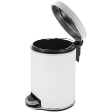Ведро для мусора 5л Geralis V-PWH-B PUNTO белое, кант хром