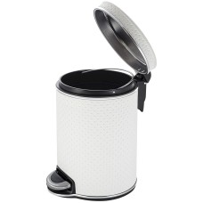 Ведро для мусора 5л Geralis V-PWH-B PUNTO белое, кант хром