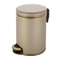 Ведро для мусора 5л Geralis V-RBG-B Ромб темное, кант золото