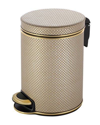 Ведро для мусора 5л Geralis V-RBG-B Ромб темное, кант золото