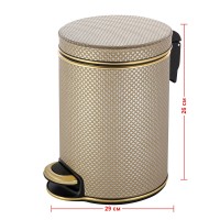 Ведро для мусора 5л Geralis V-RBG-B Ромб темное, кант золото