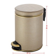 Ведро для мусора 5л Geralis V-RBG-B Ромб темное, кант золото