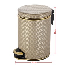 Ведро для мусора 5л Geralis V-RBG-B Ромб темное, кант золото